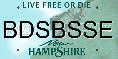 BDSBSSE New Hampshire License Plate
