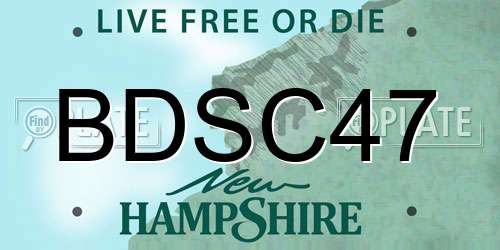 BDSC47 New Hampshire License Plate