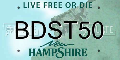 BDST50 New Hampshire License Plate