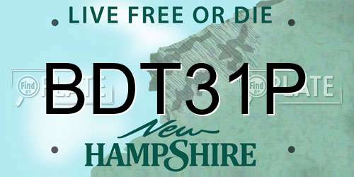BDT31P New Hampshire License Plate