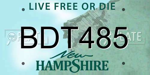 BDT485 New Hampshire License Plate