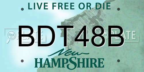 BDT48B New Hampshire License Plate