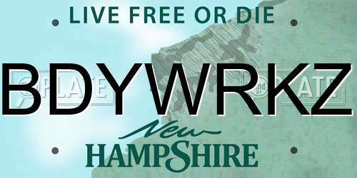 BDYWRKZ New Hampshire License Plate