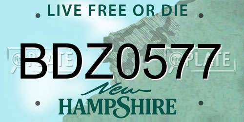 BDZ0577 New Hampshire License Plate