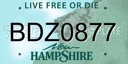 BDZ0877 New Hampshire License Plate