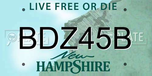 BDZ45B New Hampshire License Plate