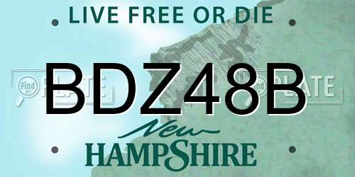BDZ48B New Hampshire License Plate