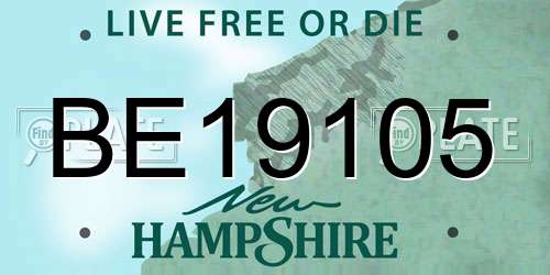 BE19105 New Hampshire License Plate