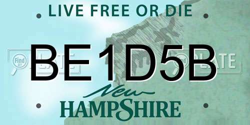 BE1D5B New Hampshire License Plate