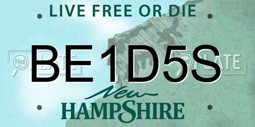 BE1D5S New Hampshire License Plate