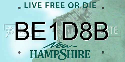 BE1D8B New Hampshire License Plate