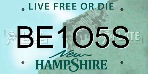 BE1O5S New Hampshire License Plate