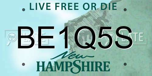 BE1Q5S New Hampshire License Plate