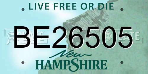 BE26505 New Hampshire License Plate