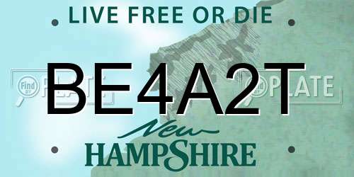 BE4A2T New Hampshire License Plate