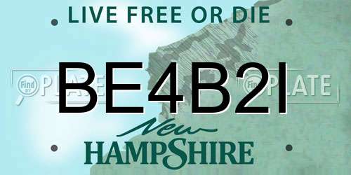 BE4B2I New Hampshire License Plate