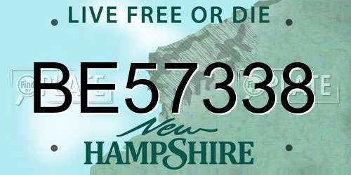 BE57338 New Hampshire License Plate
