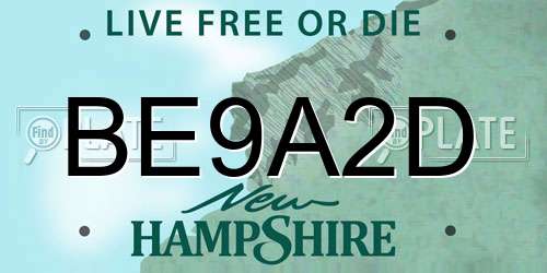 BE9A2D New Hampshire License Plate