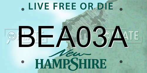 BEA03A New Hampshire License Plate