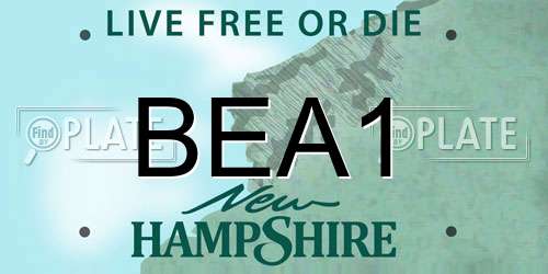 BEA1 New Hampshire License Plate