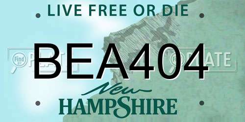 BEA404 New Hampshire License Plate