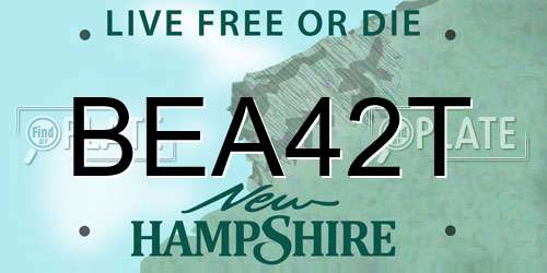 BEA42T New Hampshire License Plate