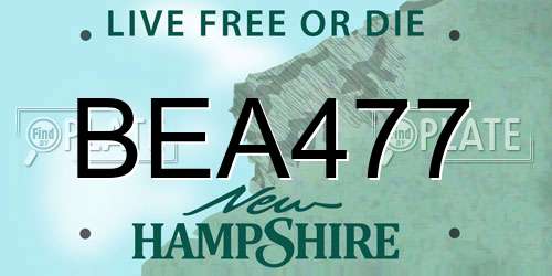 BEA477 New Hampshire License Plate