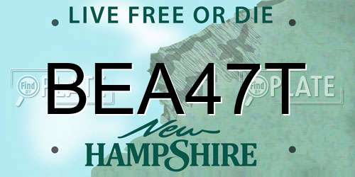 BEA47T New Hampshire License Plate