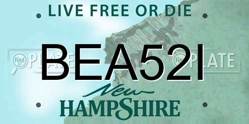 BEA52I New Hampshire License Plate