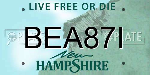 BEA87I New Hampshire License Plate
