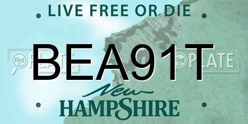 BEA91T New Hampshire License Plate