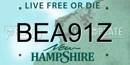 BEA91Z New Hampshire License Plate