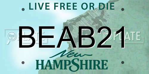 BEAB21 New Hampshire License Plate
