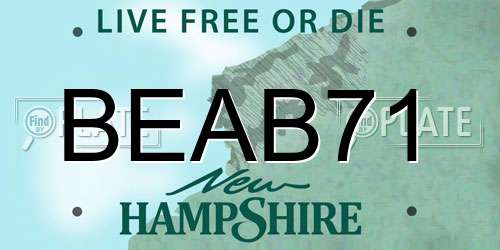 BEAB71 New Hampshire License Plate