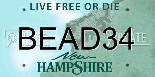 BEAD34 New Hampshire License Plate