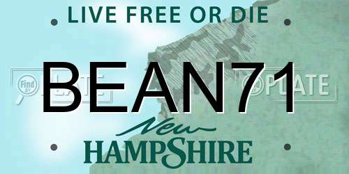 BEAN71 New Hampshire License Plate