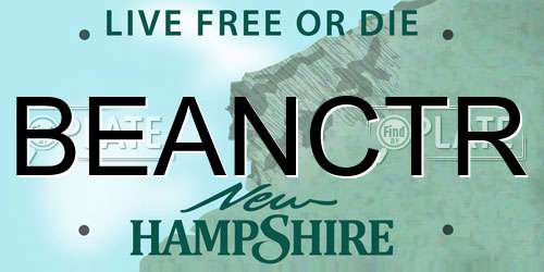 BEANCTR New Hampshire License Plate