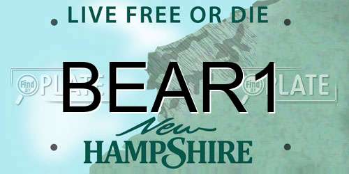 BEAR1 New Hampshire License Plate