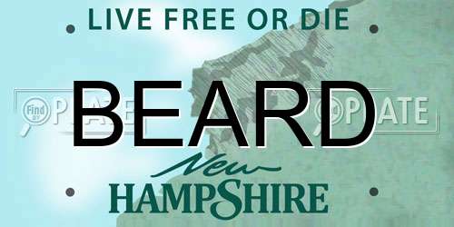 BEARD New Hampshire License Plate