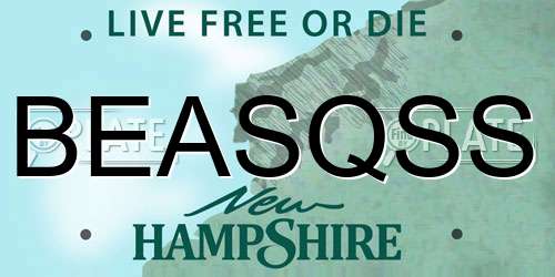 BEASQSS New Hampshire License Plate