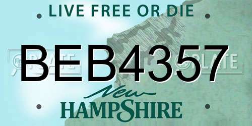 BEB4357 New Hampshire License Plate