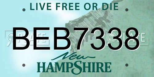 BEB7338 New Hampshire License Plate