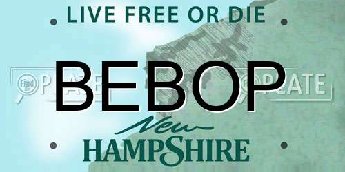 BEBOP New Hampshire License Plate
