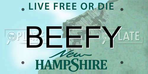 BEEFY New Hampshire License Plate