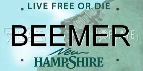 BEEMER New Hampshire License Plate