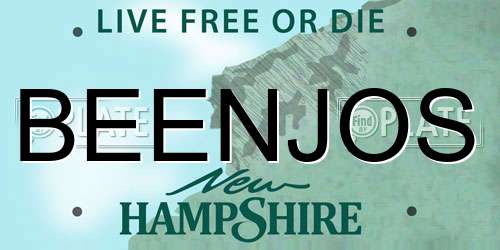 BEENJOS New Hampshire License Plate