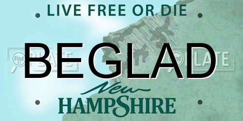 BEGLAD New Hampshire License Plate