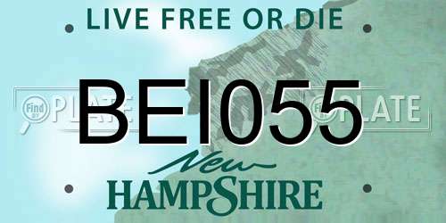BEI055 New Hampshire License Plate