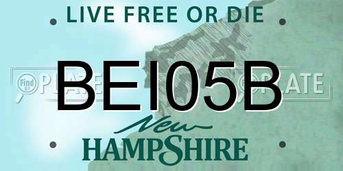 BEI05B New Hampshire License Plate