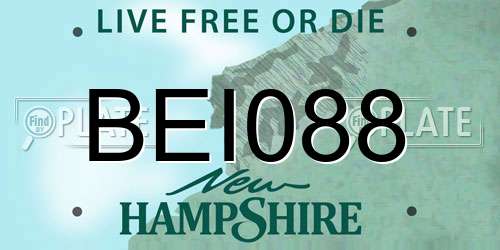 BEI088 New Hampshire License Plate